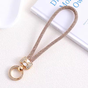 Elegante Pulsera de Metal con Diamantes de Imitación <span class=keywords><strong>para</strong></span> Teléfono Móvil, Correa de Reloj de Cristal Brillante, Pulsera Corta, Cordón <span class=keywords><strong>para</strong></span> Llaves - Product Image 5