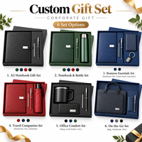 Ensemble cadeau de bloc-notes en cuir PU A5 avec logo personnalisé et stylo, coffret cadeau d'entreprise, recharge incluse, vente en gros OEM
