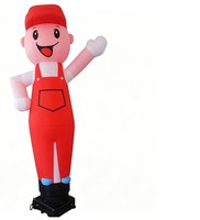 Mannequin publicitaire gonflable personnalisé en forme de garçon agitant la main, pour publicité extérieure et événements sportifs