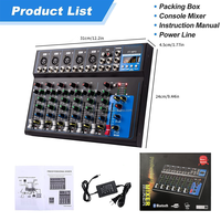 Console de mixage audio portable F7 à 7 canaux, USB, DJ, avec prise MP3 et alimentation 48V pour enregistrement sur ordinateur