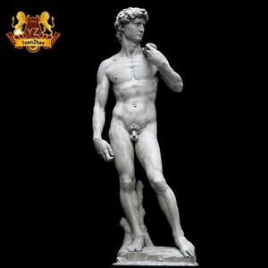 Estatua de David de Mármol Blanco de Tamaño Real, Estatua de Hombre Desnudo de Mármol, <span class=keywords><strong>Escultura</strong></span> <span class=keywords><strong>Romana</strong></span> de David en Venta - Product Image 6