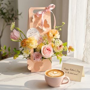 Cajas de Regalo con Forma de Flor y Asa, <span class=keywords><strong>Caja</strong></span> de Regalo Floral 3D con Mariposas <span class=keywords><strong>para</strong></span> Graduación, Cumpleaños, Boda, Día de San Valentín, Decoración <span class=keywords><strong>para</strong></span> Fiestas - Product Image 5