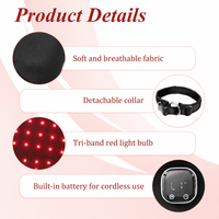Attelle de genou durable et portable pour chien avec thérapie par lumière rouge, boucle de collier, pour la guérison des lésions du ligament croisé arrière (LCA) et de l'arthrite, protection des pattes arrière pour animaux de compagnie