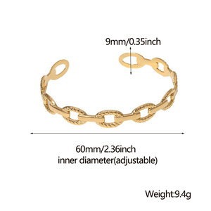 Gran oferta, brazalete de eslabones de cadena Unisex, pulsera de acero inoxidable chapada en oro, brazaletes para mujeres y hombres