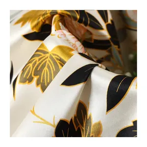 Tecido de seda estirável com estampa digital personalizada tecido de cetim para vestidos