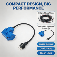 Adaptateur d'extension CEE de qualité camping avec prise de protection et couvercle articulé, IP44 230V 16A, pour connexion électrique de caravane statique