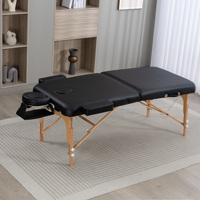 Table de massage pliable moderne à 2 sections - Appui-tête réglable, mousse haute densité, capacité de charge de 260 kg, utilisation en chambre et en extérieur