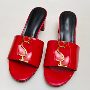 Zapatillas de Mujer de Cuero Genuino de Alta Calidad, Sandalias de Tacón Alto Casuales de Lujo, Zapatillas Transpirables de Verano para Mujer para Exteriores - Product Image 4