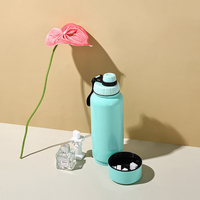 Bouteille d'eau en acier inoxydable 2-en-1 Everich, qualité alimentaire, très vendue, pour la course, facile à nettoyer, avec compartiment de rangement de 8 oz, sans BPA