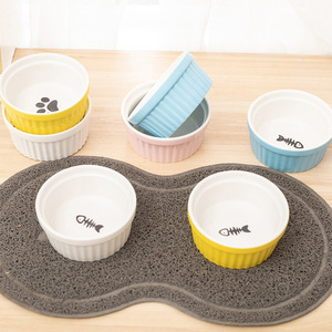 Ceramic <b>Cat</b> Bowl Hanging Pet <b>Feeder</b> For Cage With Fish Design Anti-Tip <b>Cat</b> Food Water Dish - Product Image 3