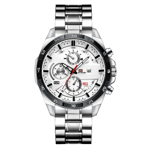 Montre à quartz multifonctionnelle pour homme, montre chronographe en acier inoxydable pour homme - Product Image 1