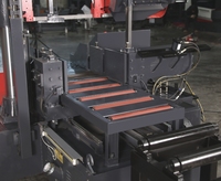 Scie à ruban horizontale industrielle automatique pour la découpe des métaux avec lame à tension mécanique, moteur 7,5 kW, capacité de coupe 330 mm