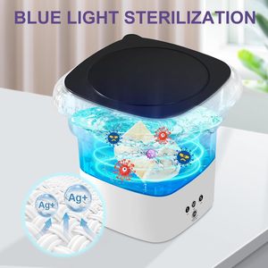 Lave-linge portable pliable avec essoreuse automatique, mini lave-linge pour sous-vêtements et chaussettes avec centrifugeuse, grande capacité de 6 L - Product Image 2