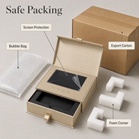 Boîte de présentation vidéo LCD personnalisable et écologique, style livre, avec pochette pour échantillons et écran, pour coffret cadeau d'entreprise