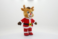 Déguisement Gonflable de Mascotte de Noël Dessin Animé et Anime Drôle, en Fourrure, Père Noël, Cerf, Rennes, Panda, Accessoires de Parade pour Halloween et Noël