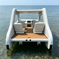 Bateau ponton gonflable de luxe en promotion usine, yacht de loisirs avec moteur électrique, maison flottante gonflable