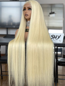 Perruque de haute qualité #613 droite en cheveux vierges bruts avec dentelle HD avant 500% densité longue longueur et dentelle transparente pour les femmes - Product Image 6