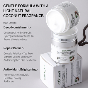 Crema Suavizante para el Cuidado de la Piel con Ácido Hialurónico y Colágeno, Crema Facial Hidratante con Aceite de Coco Orgánico para Manos y Pies - Product Image 4