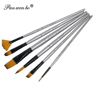 Panwenbo Ensemble de pinceaux d'artiste professionnels personnalisés, 6 pinceaux en nylon pour <span class=keywords><strong>aquarelle</strong></span>, acrylique ou peinture à l'huile - Product Image 5