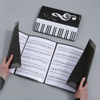 Logo personnalisé de haute qualité format A4 PP plastique noir dossier de musique pliable à 4 poches latérales