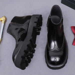 High-quality Men's Handmade Genuine Leather <b>Shoes</b>-Fashionable Casual Oxford-Style Formal <b>Shoes</b> Massage <b>Deodorization</b> Features - Product Image 4