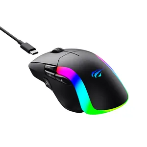 Havit MS959W 2.4G China Mouse Game 8 Keys 10000Dpi Wired Usb Rgb Backlit Gaming Marcas De Mouse Gamer With Software