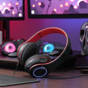 Over-ear không dây cho Tai nghe bluetooth tuổi thọ pin dài RGB chiếu sáng khe cắm thẻ cho điện thoại di động sử dụng điện thoại - Product Image 3