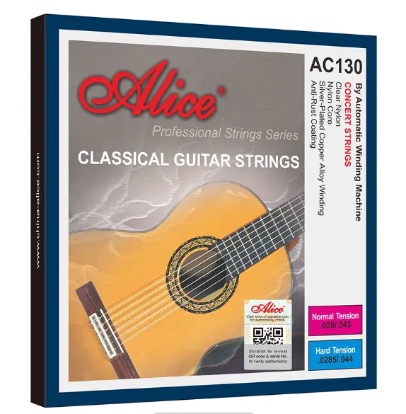 Cordes Alice Offre Spéciale Noyau en nylon cordes de guitare classique alliage de cuivre plaqué argent cordes de guitare classique à enroulement