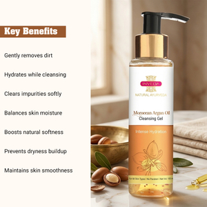 Gel nettoyant à l'huile d'argan marocaine le plus vendu pour une hydratation profonde de la peau et une huile de massage douce, disponible à la vente - Product Image 2