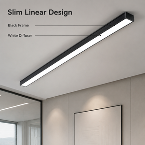 Lámpara de Techo LED Moderna de 150cm 48W Blanca, Diseño Lineal de ABS, PP y Acrílico para Comedor Interior, Colgante y de Montaje en Superficie - Product Image 2