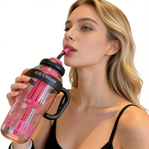 Gobelet d'été 1300 ml avec infuseur, grande capacité, en plastique, avec <span class=keywords><strong>paille</strong></span>, anti-fuite, réutilisable pour jus, thé, crème glacée - Idéal pour les festivals - Product Image 1