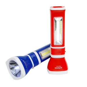 Obor Portabel Baterai Lithium, Senter Portabel LED Asam Timbal Isi Ulang dengan Lampu Samping COB