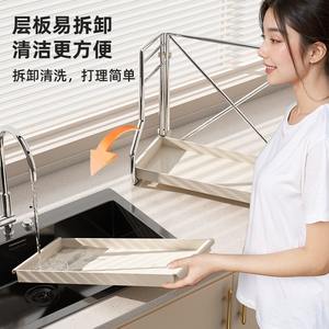 Étagère à épices pliable pour comptoir de cuisine ZJ-2005-2SR, organiseur de condiments multi-niveaux avec pinces métalliques pour le rangement - Product Image 2