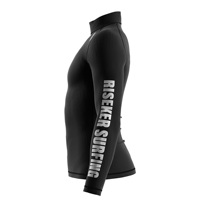 Rashguard de plongée pour homme, protection UV, col montant, manches longues coupe raglan, pour le surf, imprimé rayures noir et blanc