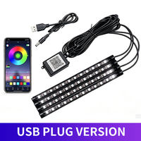 Lumière ambiante intérieure de voiture 12V, allume-cigare, bande décorative pour l'espace des pieds, lampe d'ambiance, éclairage LED