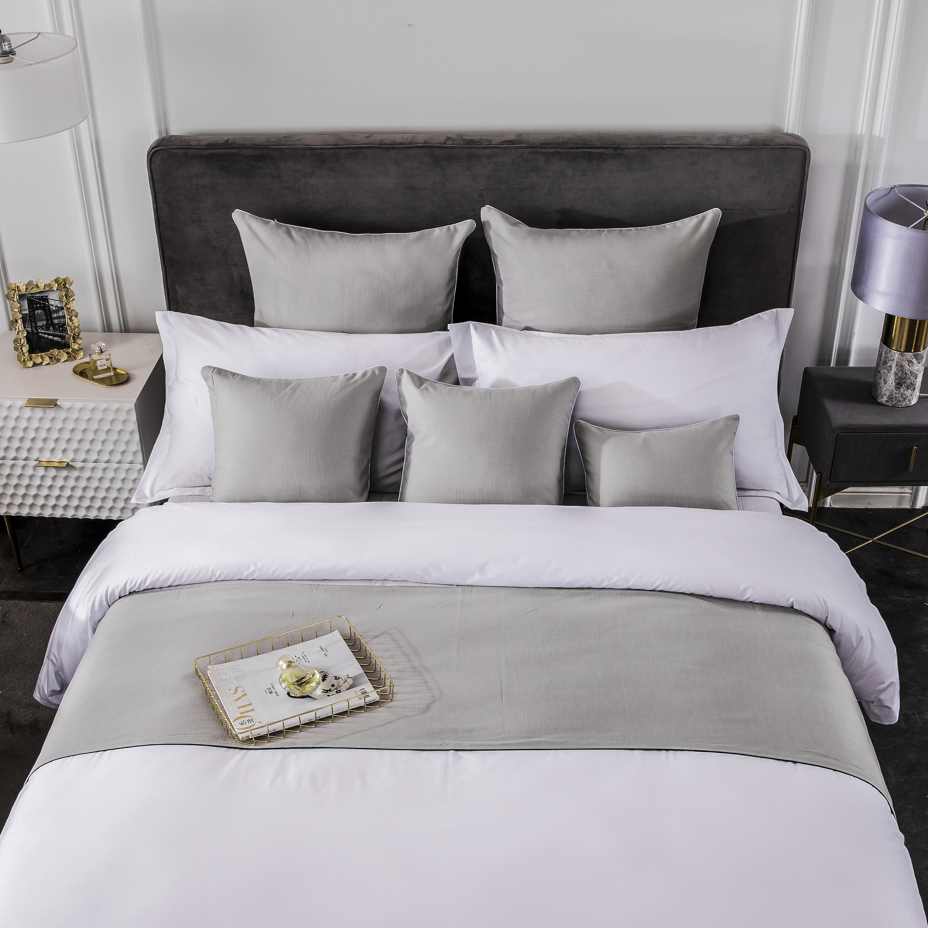 Оптовая продажа, простыня для гостиниц, белые простыни из 100% хлопка, простыни с одинарным сатином, комплект простыней из Дубая