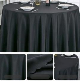 Nappe en polyester anti-taches et anti-plis, design rond et rectangulaire, pour la décoration de table de cuisine, de dîner, de fête ou de mariage - Product Image 6