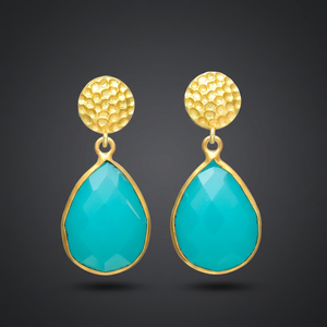 Nouvelles boucles d'oreilles pendantes en argent plaqué or turquoise, faites à la main, ethniques, pour mariage, fête, cadeau pour femme, boucles d'oreilles indiennes - Product Image 2