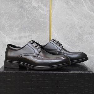 รองเท้าหนังสำหรับธุรกิจระบายอากาศได้ดีคุณภาพสูงรองเท้าหนังวัวดิบแบบทางการรองเท้าดาร์บี้แบบลำลองพื้นรองเท้านุ่มเพิ่มความสูงด้วยเชือก - Product Image 4