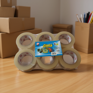 Cinta Transparente Mnj de 5.5 cm x 200 m, 6 Rollos, Cinta de Sellado para Cajas - Product Image 2