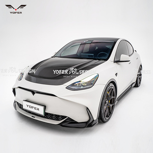 Nouveau kit <span class=keywords><strong>carrosserie</strong></span> YOFER Juniper en fibre de carbone pour Tesla Model Y, capot et pare-chocs avant, dernière version améliorée - Product Image 4