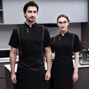 <span class=keywords><strong>Professionnel</strong></span> japonais Sushi chef <span class=keywords><strong>cuisinier</strong></span> <span class=keywords><strong>tenue</strong></span> femmes dames Chefsuniforms noir à manches courtes Chef veste <span class=keywords><strong>tenue</strong></span> - Product Image 1