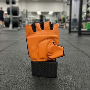 Gants de sport fluorescents orange Gants de gymnastique en cuir durables pour le fitness, l'haltérophilie antidérapante et la couleur du temps de cyclisme - Product Image 3