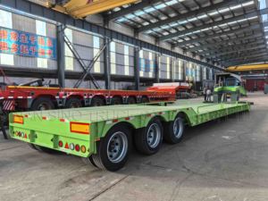 Máy móc hạng nặng Giao thông vận tải <span class=keywords><strong>Trailer</strong></span> 65ton thấp <span class=keywords><strong>loader</strong></span> với có thể tháo rời cổ ngỗng và Extendable boong - Product Image 2