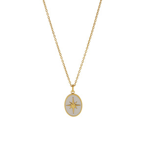 Gran oferta <span class=keywords><strong>de</strong></span> acero inoxidable para mujer, estrella <span class=keywords><strong>de</strong></span> anís chapada en oro, collar <span class=keywords><strong>de</strong></span> Fritillary <span class=keywords><strong>de</strong></span> concha blanca ovalada, cadena <span class=keywords><strong>de</strong></span> clavícula - Product Image 5
