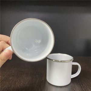 Tasses à eau émaillées blanches pour sublimation DIY, 11oz 12oz, en métal, décoratives pour le camping et les feux de camp, pour impression par transfert thermique - Product Image 5