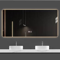 Miroir intelligent de salle de bain FULLSUMMER avec affichage de l'heure, éclairage mural, miroir de maquillage LED