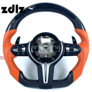 Volant en cuir perforé avec LED et fibre de carbone pour <span class=keywords><strong>BMW</strong></span> M2 M3 M4 M5 F80 F30 F10 F16 F32 F36, personnalisé - Product Image 1