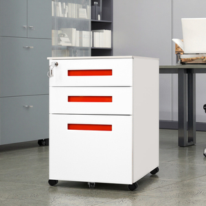 Chnsnile 3-ngăn kéo thép phẳng Tủ tập tin với con lăn phòng khách di động đơn vị lưu trữ kim loại không thấm nước xử lý cho các trường học sử dụng - Product Image 1