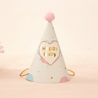 Ychon, nuevo lanzamiento, sombreros de cumpleaños, suministros para fiestas, sombrero de fiesta de cumpleaños de papel, diseño popular, conjunto de gorra de cono de cuello estampado